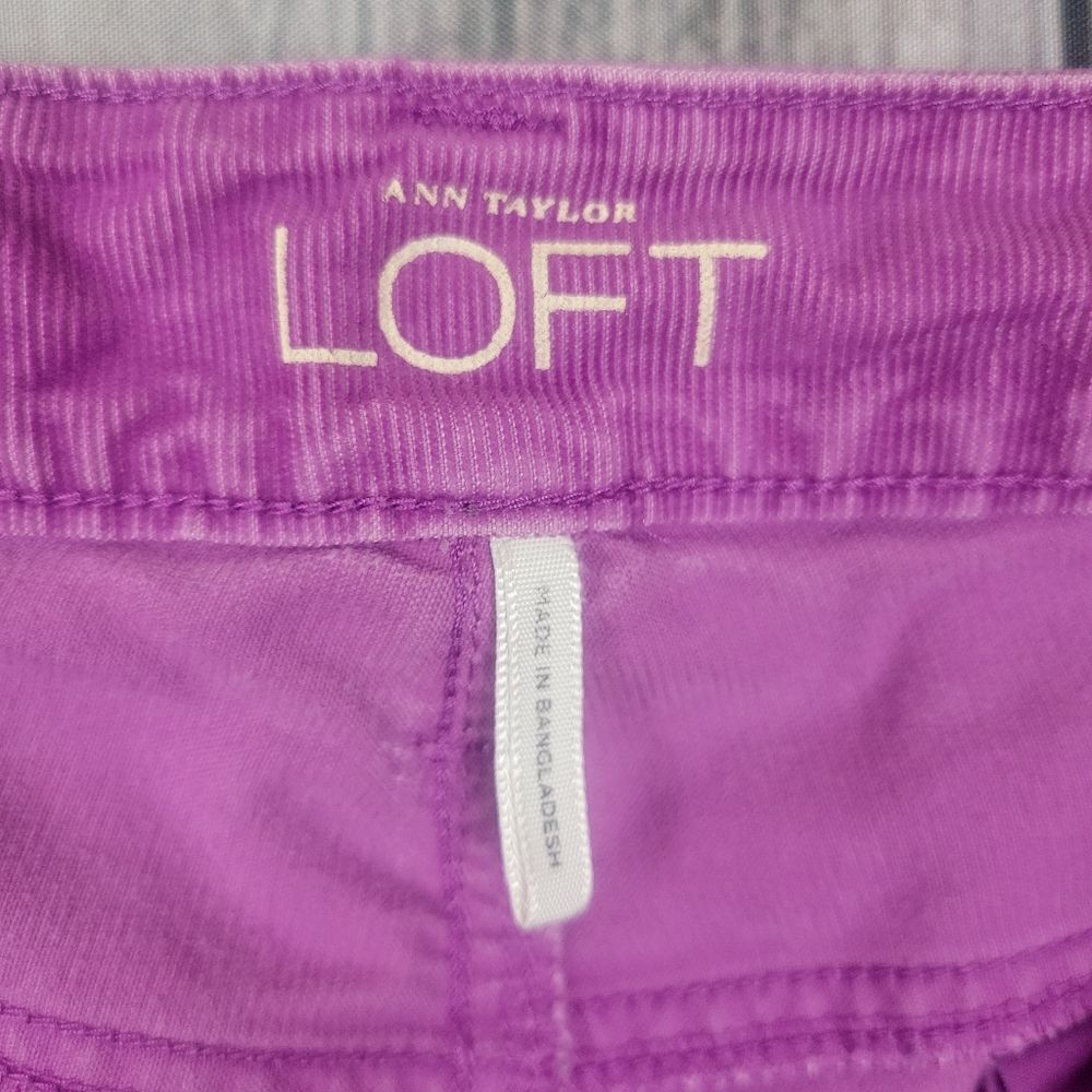 Ann Taylor Loft Purple Corduroy Pants Modern Straight Size 28/6 - Picture 4 of 7